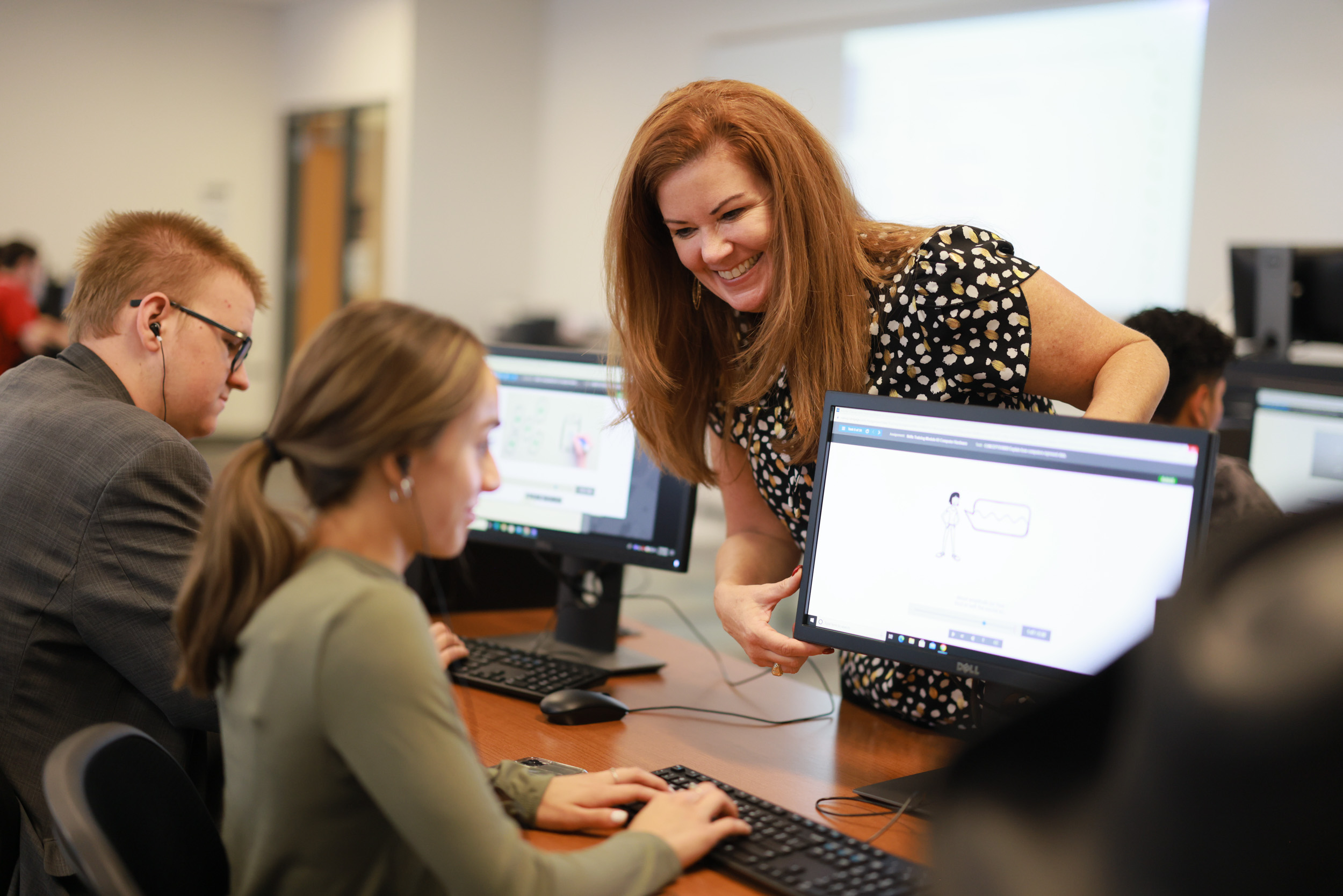 Computer instructor and student